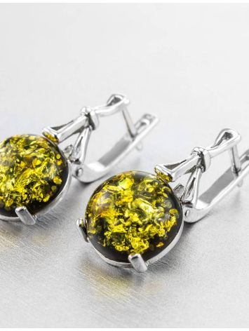 Green Amber Earrings In Sterling Silver The Lucia, image , picture 2