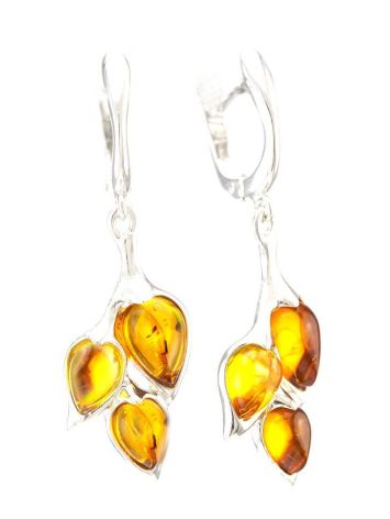 Floral Amber Earrings In Sterling Silver The Verbena, image , picture 3