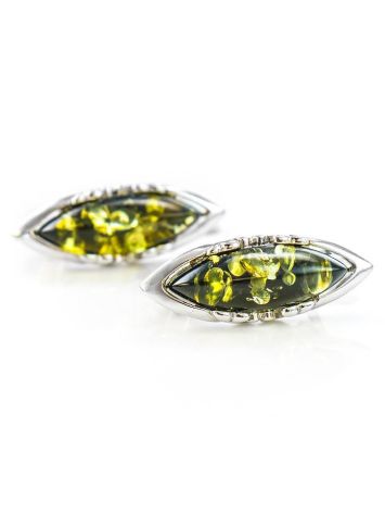 Green Amber Earrings In Sterling Silver The Ballade, image , picture 3