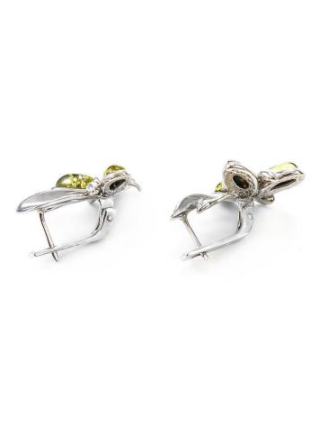 Sterling Silver Earrings With Green Amber The Verbena, image , picture 6
