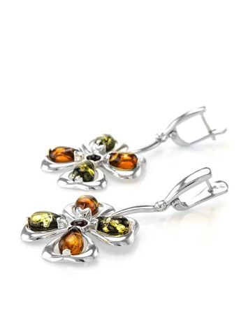 Multicolor Amber Earrings In Sterling Silver The Shamrock, image , picture 4