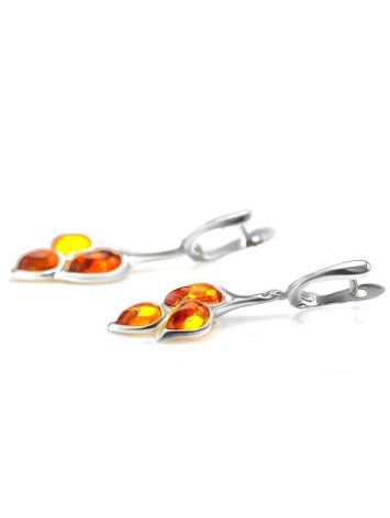 Floral Amber Earrings In Sterling Silver The Verbena, image , picture 2