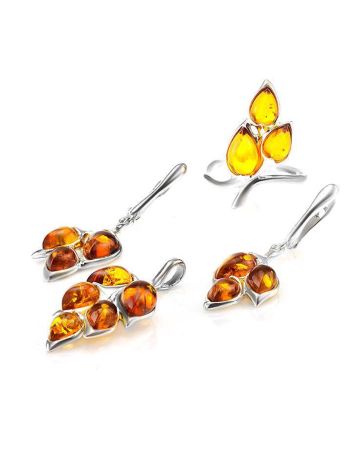 Floral Amber Earrings In Sterling Silver The Verbena, image , picture 4