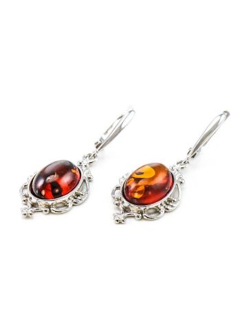 Drop Amber Earrings In Sterling Silver The Carmen, image , picture 3