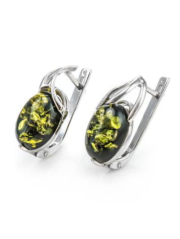 Green Amber Earrings In Sterling Silver The Palermo, image , picture 3
