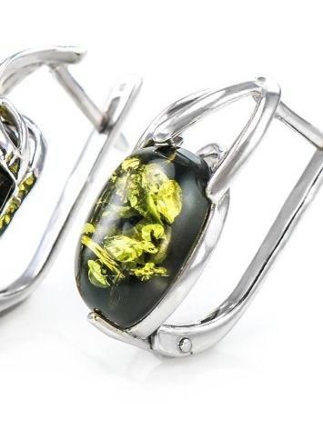 Green Amber Earrings In Sterling Silver The Palermo, image , picture 2