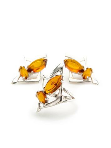 Stylish Cognac Amber Earrings In Sterling Silver The Pegasus, image , picture 4