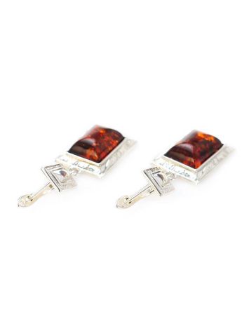 Drop Amber Earrings In Sterling Silver The Hermitage, image , picture 5