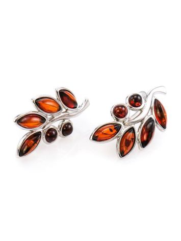 Sterling Silver Earrings With Cherry Amber The Verbena, image , picture 3