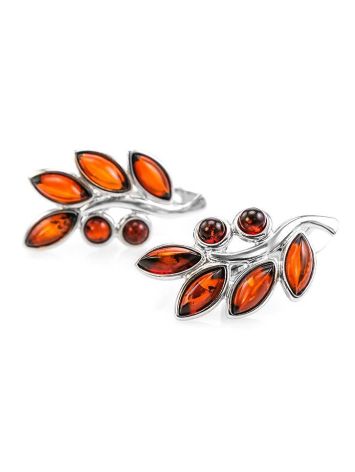 Sterling Silver Earrings With Cherry Amber The Verbena, image , picture 2