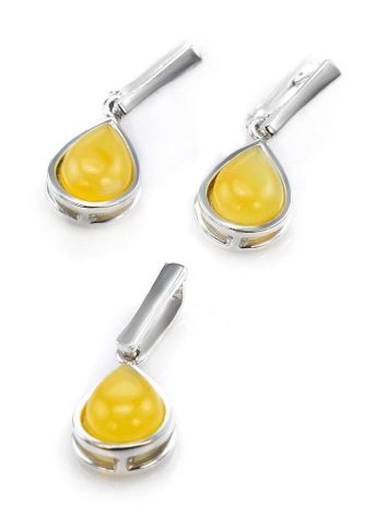 Honey Amber Earrings In Sterling Silver The Fiori, image , picture 4