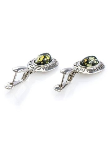 Green Amber Earrings In Sterling Silver The Ellas, image , picture 3