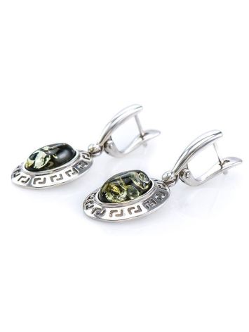 Green Amber Earrings In Sterling Silver The Ellas, image , picture 4