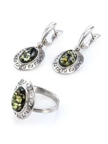 Green Amber Earrings In Sterling Silver The Ellas, image , picture 5
