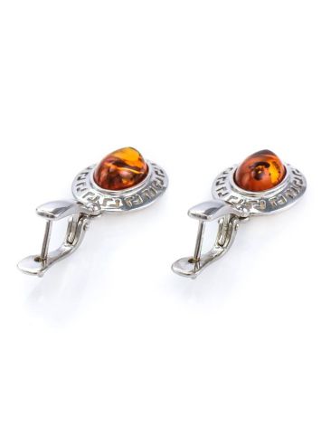 Drop Amber Earrings In Sterling Silver The Ellas, image , picture 2