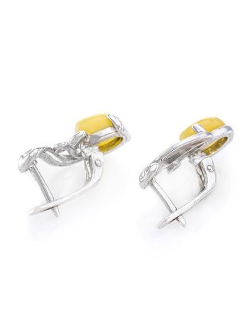 Refined Sterling Silver Earrings With Honey Amber The Swan, image , picture 4