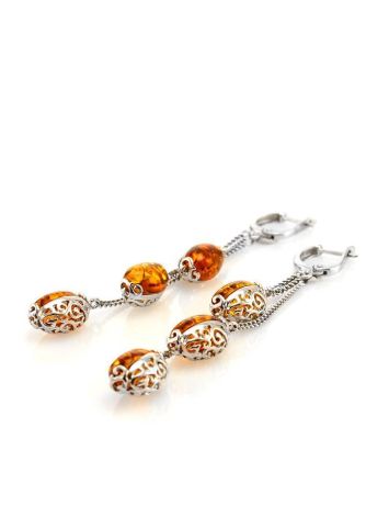 Amber Chain Dangle Earrings In Sterling Silver The Casablanca, image , picture 5