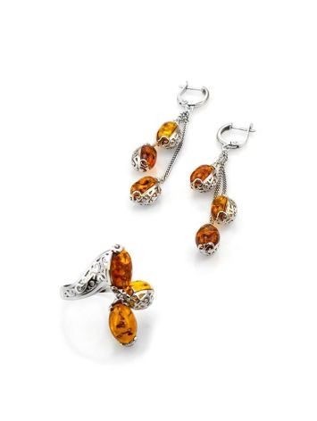 Amber Chain Dangle Earrings In Sterling Silver The Casablanca, image , picture 6