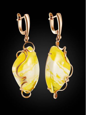Exquisite Golden Dangles With Cloudy Amber The Rialto, image , picture 3