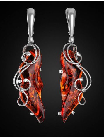 Handcrafted Amber Earrings In Sterling Silver The Rialto, image , picture 2