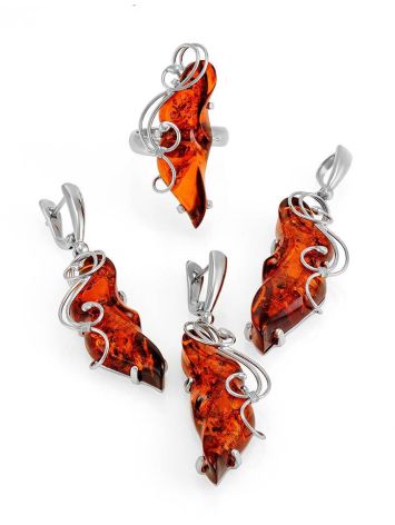 Handcrafted Amber Earrings In Sterling Silver The Rialto, image , picture 4