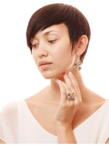 Multicolor Amber Earrings In Sterling Silver The Shamrock, image , picture 2