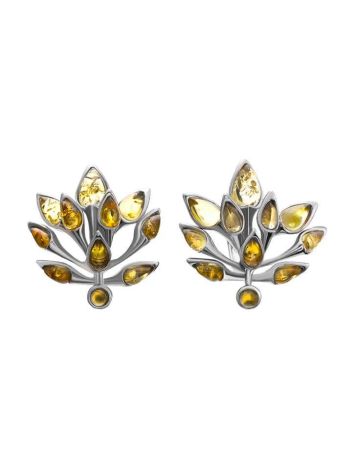 Amber Earrings In Sterling Silver Dahlia, image , picture 3