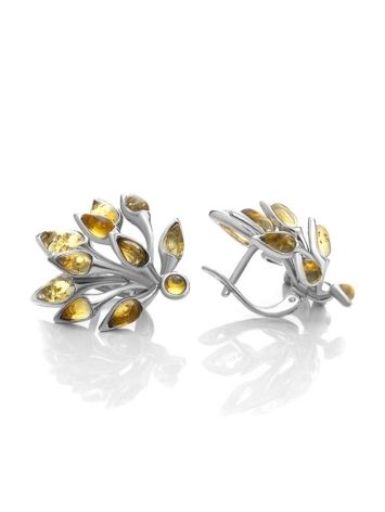 Amber Earrings In Sterling Silver Dahlia, image , picture 4
