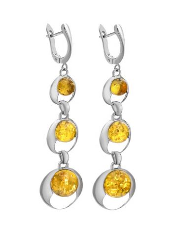 Lemon Amber Earrings In Sterling Silver The Orion, image , picture 4