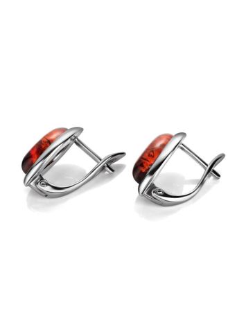 Classy Silver Earrings With Leaf Cut Amber The Amaranth, image , picture 5