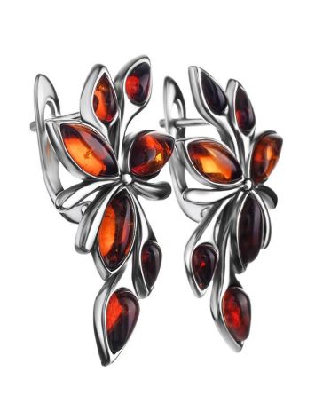 Cognac Amber Earrings In Sterling Silver The Verbena, image , picture 3