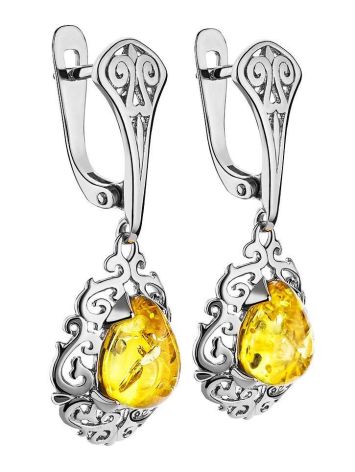 Amber Earrings In Sterling Silver The Luxor, image , picture 3