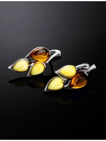 Floral Amber Earrings In Sterling Silver The Verbena, image , picture 2