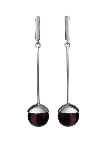 Silver Dangles With Cherry Amber The Paris, image , picture 4