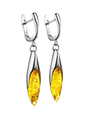 Lemon Amber Earrings In Sterling Silver The Gaudi, image , picture 3