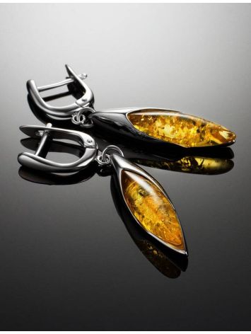 Lemon Amber Earrings In Sterling Silver The Gaudi, image , picture 2