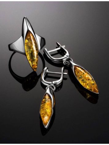Lemon Amber Earrings In Sterling Silver The Gaudi, image , picture 5