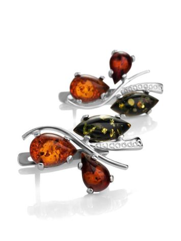 Multicolor Amber Earrings In Sterling Silver The Verbena, image , picture 4