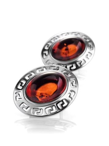 Cherry Amber Earrings In Sterling Silver The Ellas, image , picture 3