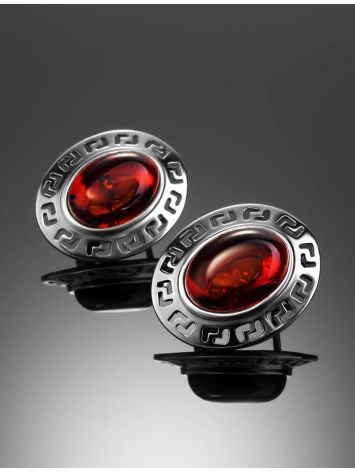Cherry Amber Earrings In Sterling Silver The Ellas, image , picture 2