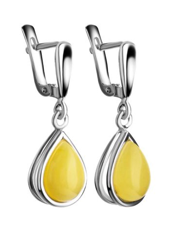 Honey Amber Earrings In Sterling Silver The Fiori, image , picture 3