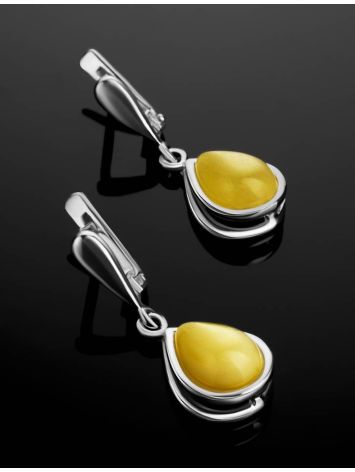 Honey Amber Earrings In Sterling Silver The Fiori, image , picture 2