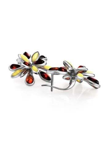 Floral Amber Earrings In Sterling Silver The Dahlia, image , picture 3