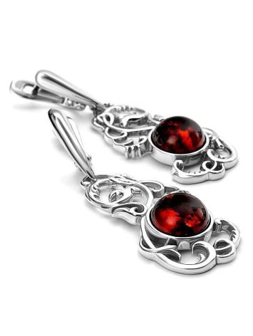 Wonderful Filigree Silver Drop Earrings With Cherry Amber The Tivoli, image , picture 6