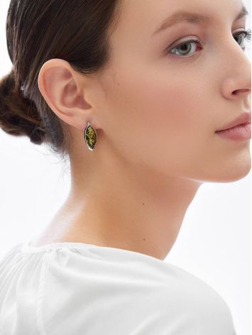 Green Amber Earrings In Sterling Silver The Amaranth, image , picture 3