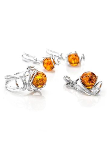 Drop Amber Earrings In Sterling Silver The Flamenco, image , picture 6