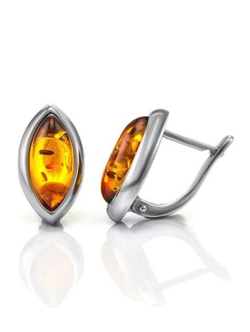 Cognac Amber Earrings In Sterling Silver The Amaranth, image , picture 6