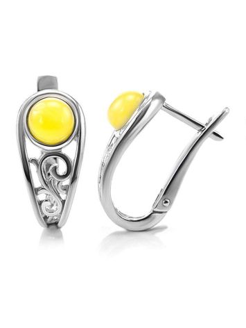 Honey Amber Earrings In Sterling Silver The Scheherazade, image , picture 4