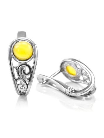 Honey Amber Earrings In Sterling Silver The Scheherazade, image , picture 5