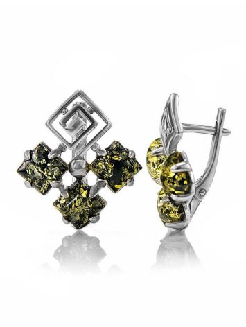 Green Amber Earrings In Sterling Silver The Vernissage, image , picture 5